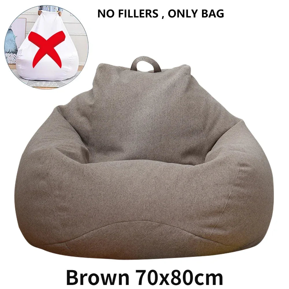 Large Bean Bag Chair Sofa Cover Comfortable Outdoor Lazy Seat Bag Couch Cover without Filler for Adults Kids Soft Tatami Chairs