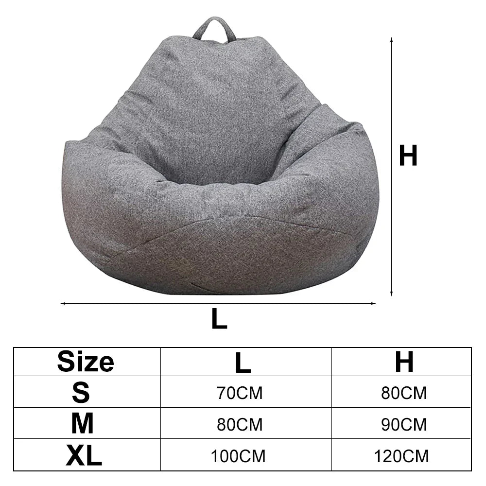 Large Bean Bag Chair Sofa Cover Comfortable Outdoor Lazy Seat Bag Couch Cover without Filler for Adults Kids Soft Tatami Chairs
