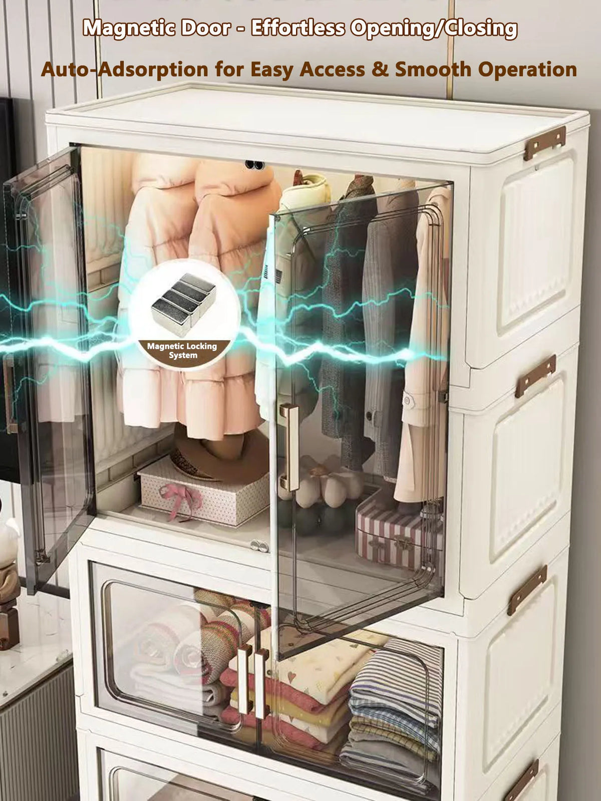 Thickened Multi-Layer Plastic Storage Cabinet for Home Bedroom Baby Closet Organizer No Installation Needed for Snacks And Toys