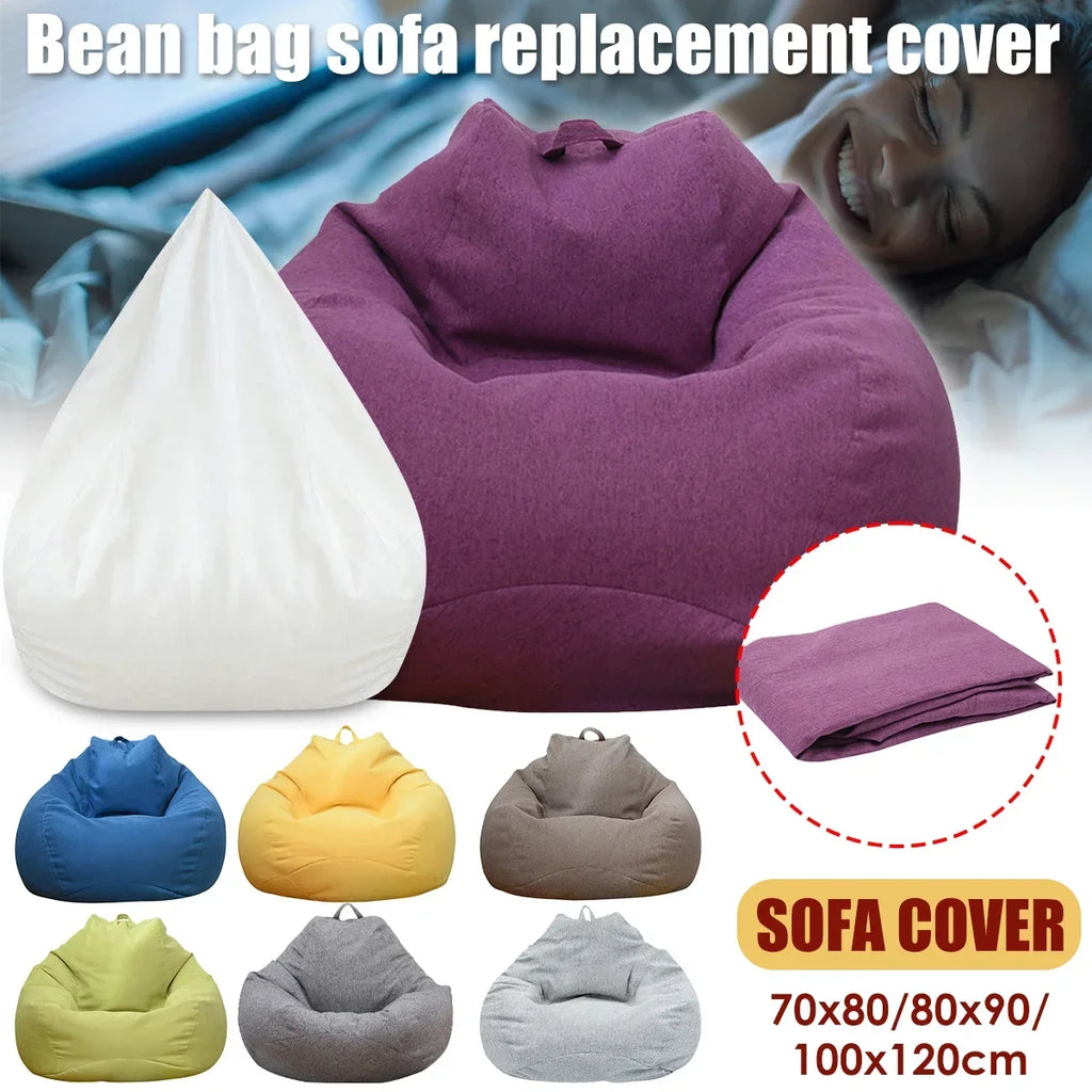 Large Bean Bag Chair Sofa Cover Comfortable Outdoor Lazy Seat Bag Couch Cover without Filler for Adults Kids Soft Tatami Chairs