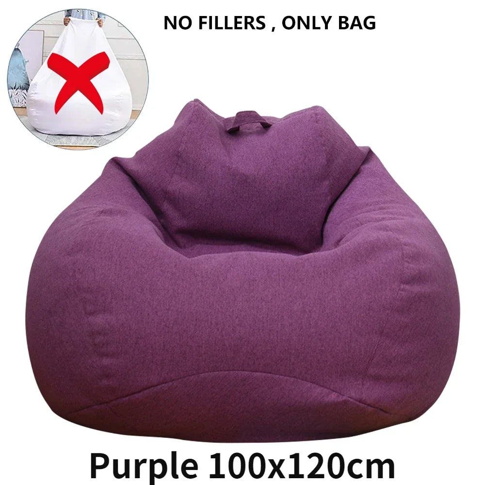 Large Bean Bag Chair Sofa Cover Comfortable Outdoor Lazy Seat Bag Couch Cover without Filler for Adults Kids Soft Tatami Chairs