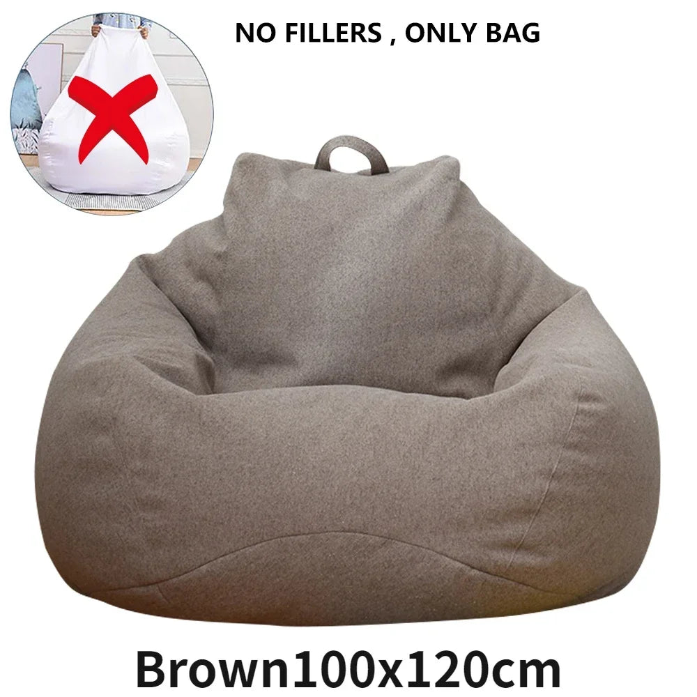 Large Bean Bag Chair Sofa Cover Comfortable Outdoor Lazy Seat Bag Couch Cover without Filler for Adults Kids Soft Tatami Chairs
